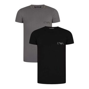Emporio Armani Men's Black and Dark Gray Tees Sz Small